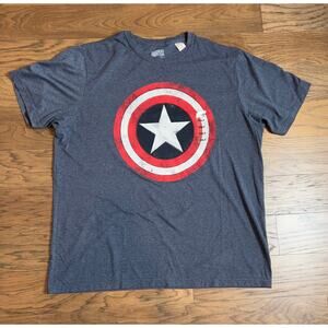 Marvel Comics Men's Navy Captain America DXL Graphic T Shirt Size 2XL